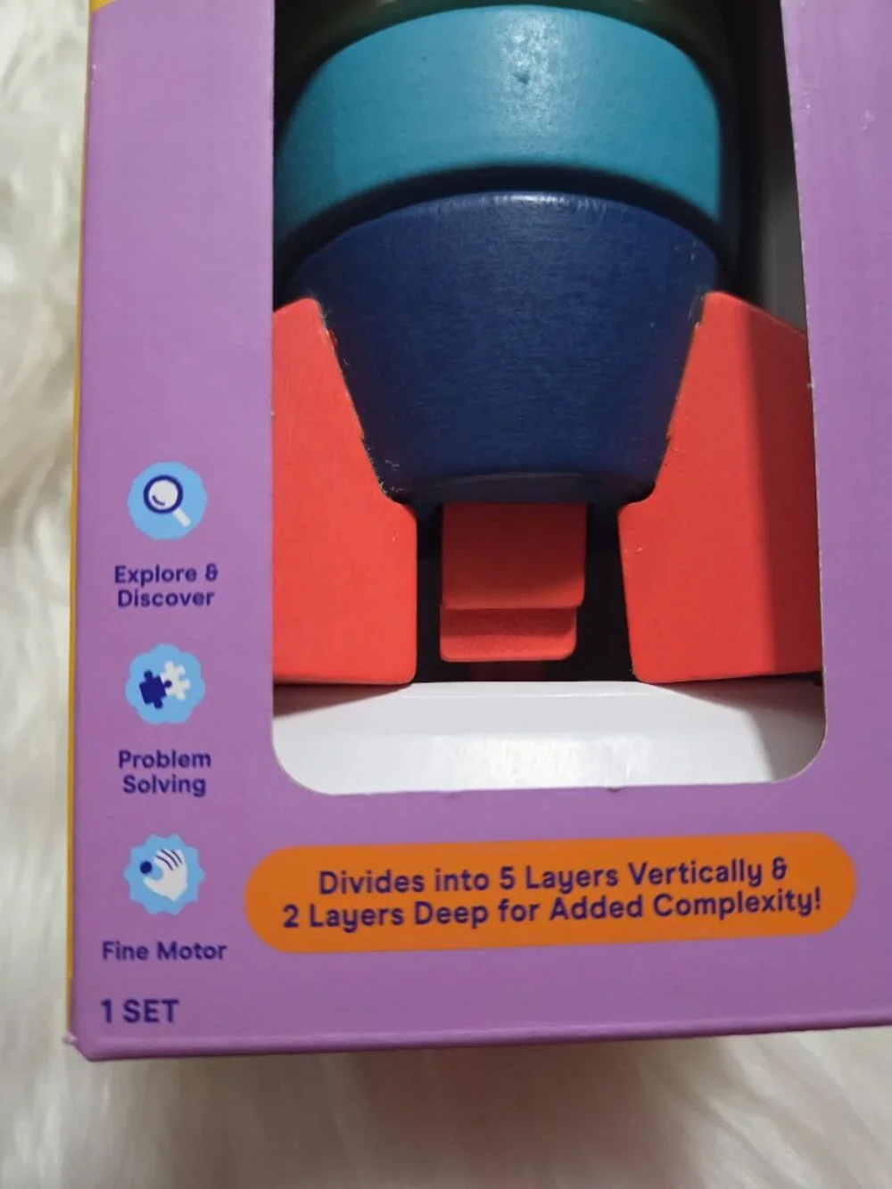 Gigglescape Wooden Rocket Stacking Toy
